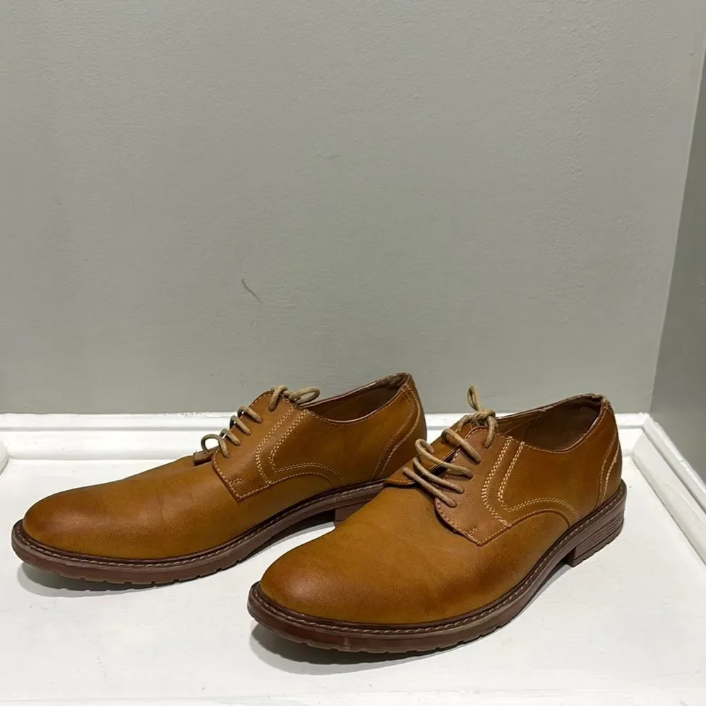 Men's Perry Ellis Tan Leather “Sterling” Business Casual Loafer-size 12